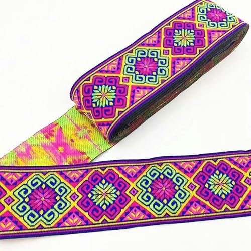 SBD17 Band mit ethnischem Vintage-Stickerei, Boho-Besatz, DIY, Kleidung, Tasche, Zubehör, bestickt, 7 m, 50 mm SBD17 Band mit ethnischem Vintage-Stickerei, Boho-Besatz, DIY, Kleidung, Tasche, Zubehör, bestickt, 7 m, 50 mm von FAQIMORAX