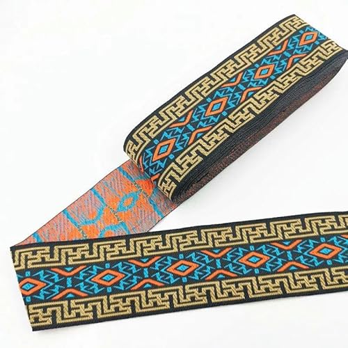 SBD34 Band mit ethnischem Vintage-Stickerei, Boho-Besatz, DIY, Kleidung, Tasche, Zubehör, bestickt, 7 m, 50 mm SBD34 Band mit ethnischem Vintage-Stickerei, Boho-Besatz, DIY, Kleidung, Tasche, Zubehör, bestickt, 7 m, 50 mm von FAQIMORAX