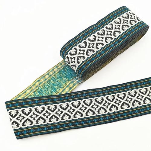 SBD35 Band mit ethnischem Vintage-Stickerei, Boho-Besatz, DIY, Kleidung, Tasche, Zubehör, bestickt, 7 m, 50 mm SBD35 Band mit ethnischem Vintage-Stickerei, Boho-Besatz, DIY, Kleidung, Tasche, Zubehör, bestickt, 7 m, 50 mm von FAQIMORAX