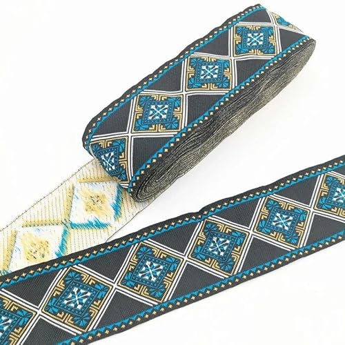SBD47 Band mit ethnischem Vintage-Stickerei, Boho-Besatz, DIY, Kleidung, Tasche, Zubehör, bestickt, 7 m, 50 mm SBD47 Band mit ethnischem Vintage-Stickerei, Boho-Besatz, DIY, Kleidung, Tasche, Zubehör, bestickt, 7 m, 50 mm von FAQIMORAX