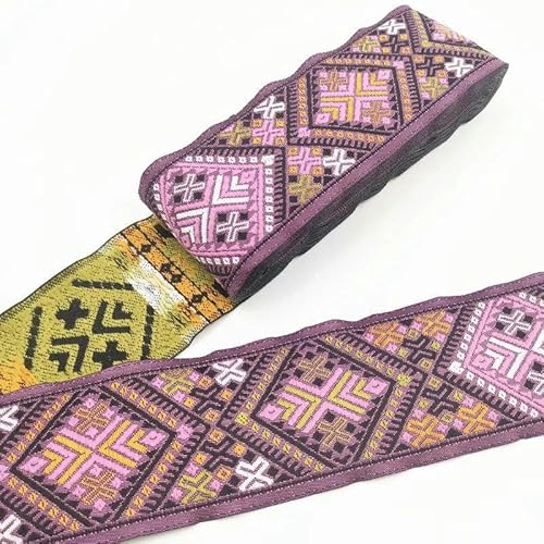 SBD51 Band mit ethnischem Vintage-Stickerei, Boho-Besatz, DIY, Kleidung, Tasche, Zubehör, bestickt, 7 m, 50 mm SBD51 Band mit ethnischem Vintage-Stickerei, Boho-Besatz, DIY, Kleidung, Tasche, Zubehör, bestickt, 7 m, 50 mm von FAQIMORAX