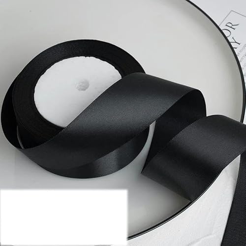 Satinband, 22 m/Rolle, 4 cm, für Geburtstagspartys, Schwarz, 22,7 m Länge Satinband, 22 m/Rolle, 4 cm, für Geburtstagspartys, Schwarz, 22,7 m Länge von FAQIMORAX