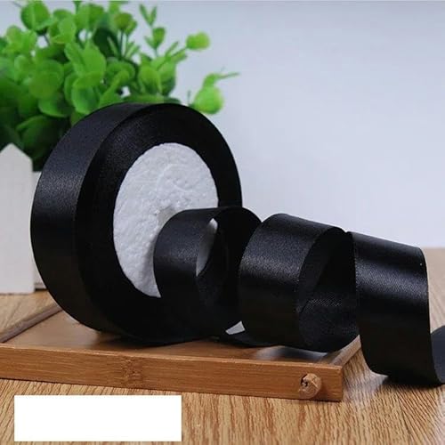 Satinband, 6/10/15/20/25/40/50 mm, Schwarz, 40 mm breit, 22 m lang Satinband, 6/10/15/20/25/40/50 mm, Schwarz, 40 mm breit, 22 m lang von FAQIMORAX