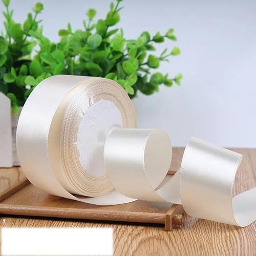 Satinband für Party-Dekoration, Einladungen, Karten, Geschenkband, 40 mm, einseitig, 40 mm, Beige, 22 m Satinband für Party-Dekoration, Einladungen, Karten, Geschenkband, 40 mm, einseitig, 40 mm, Beige, 22 m von FAQIMORAX