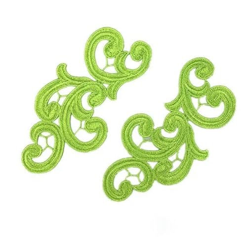 Schwarze Stickerei-Blumenspitze-Applikation, Kragen, Kleiderzubehör, 17 cm x 9 cm, 5 Paar, fluoreszierendes Grün, 5 Paar Schwarze Stickerei-Blumenspitze-Applikation, Kragen, Kleiderzubehör, 17 cm x 9 cm, 5 Paar, fluoreszierendes Grün, 5 Paar von FAQIMORAX