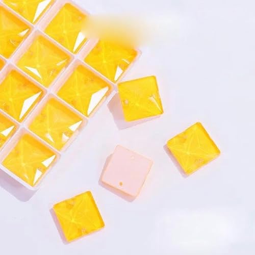 SquareRose Glas-Strasssteine zum Aufnähen, Kristall-Flatback-Steine für Kleidungszubehör, 05–16 mm, 24 Stück von FAQIMORAX