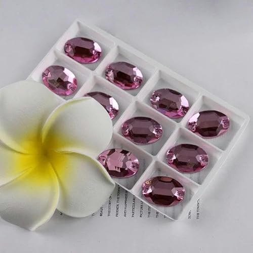 Strassstein oval, Kristall, zum Aufnähen, flache Rückseite, Rosa, 10 x 1,4 cm, 36 Stück Strassstein oval, Kristall, zum Aufnähen, flache Rückseite, Rosa, 10 x 1,4 cm, 36 Stück von FAQIMORAX