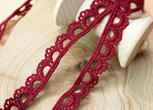 Yards schwarzes Stickerei-Spitzenband, Kleid, Kostümzubehör, DIY-Weinrot Yards schwarzes Stickerei-Spitzenband, Kleid, Kostümzubehör, DIY-Weinrot von FAQIMORAX