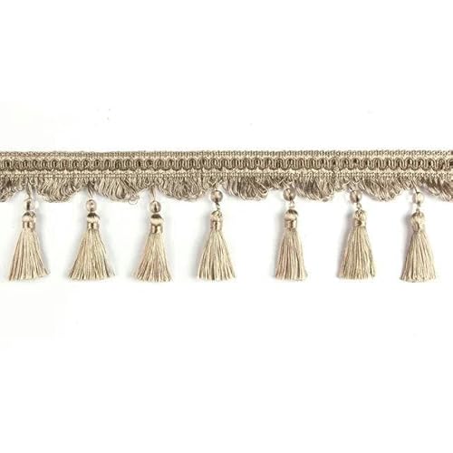 und 2 Meter Spitze mit Kristallperlenquasten zum Selbernähen, Vorhangzubehör, Dekoration, Beige, 6 Meter und 2 Meter Spitze mit Kristallperlenquasten zum Selbernähen, Vorhangzubehör, Dekoration, Beige, 6 Meter von FAQIMORAX