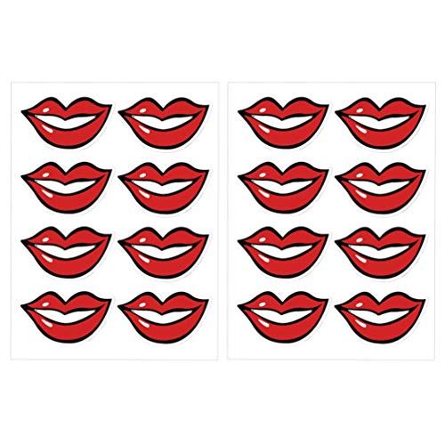 FARUTA 80 Stück Mundaufkleber Selbstklebend Lächeln Lippen Aufkleber Lustige Gesichtsbedeckung Bandana Kopfbedeckung Etiketten-Paster für Serviceindustrie Labor (Farbe: Stil A, Größe: 19 x 15,5 x 0,1 von FARUTA