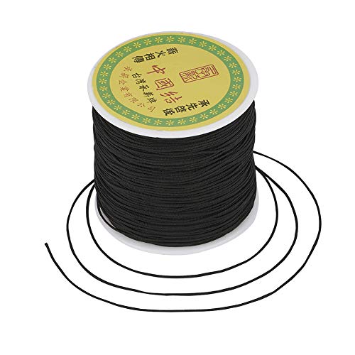 0,8 mm Nylon-Perlenschnur, 91 m/Rolle, Makramee, chinesische Knotenschnur, Schnur für DIY-Halsketten, Armbänder, Handwerk, Schmuckherstellung, Schwarz 0,8 mm Nylon-Perlenschnur, 91 m/Rolle, Makramee, chinesische Knotenschnur, Schnur für DIY-Halsketten, Armbänder, Handwerk, Schmuckherstellung, Schwarz von FASHEWELRY