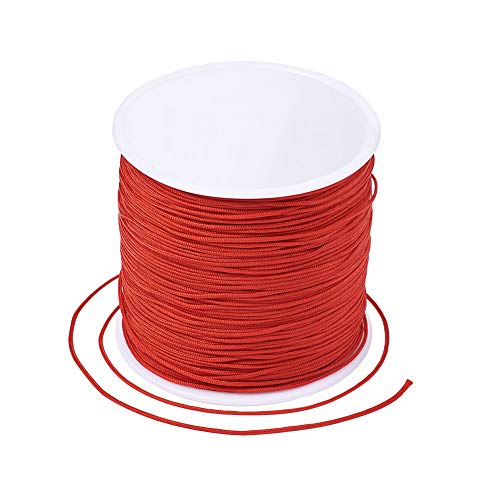 0,8 mm Nylonschnur für Perlenarbeiten, 91 m/Rolle, Makramee, chinesische Knoten, Schnur für DIY-Halsketten, Armbänder, Schmuckherstellung, Rot von FASHEWELRY