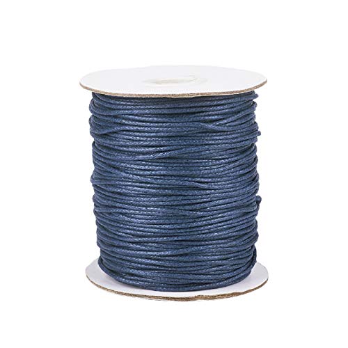1,5 mm lange gewachste Baumwollschnur für DIY-Schmuck, Halsketten, Armbänder, Makramee-Herstellung, Preußischblau 1,5 mm lange gewachste Baumwollschnur für DIY-Schmuck, Halsketten, Armbänder, Makramee-Herstellung, Preußischblau von FASHEWELRY