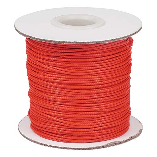 1 mm lange Schnur aus gewachstem Polyester, Spule für DIY-Schmuck, Halsketten, Armbänder, Bastelarbeiten, orange-rot 1 mm lange Schnur aus gewachstem Polyester, Spule für DIY-Schmuck, Halsketten, Armbänder, Bastelarbeiten, orange-rot von FASHEWELRY