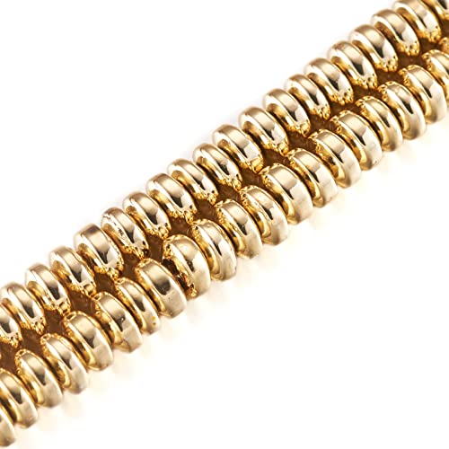 180 Stück/Strang 4 mm Rondelle Galvanisierte nicht-magnetische Hämatit-Perlen runde Scheibe goldene Metallperlen Strang für Schmuckherstellung Halskette Armband Ohrringe Basteln von FASHEWELRY