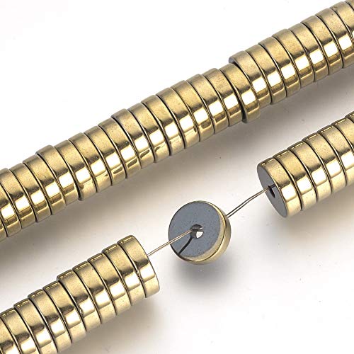 191 Stück/Strang 8 mm flache runde galvanisierte nicht-magnetische Hämatit-Perlen rund Scheibe hell gold Heishi Metall Perlen Strang für Schmuckherstellung Halskette Armband Ohrringe Handwerk 191 Stück/Strang 8 mm flache runde galvanisierte nicht-magnetische Hämatit-Perlen rund Scheibe hell gold Heishi Metall Perlen Strang für Schmuckherstellung Halskette Armband Ohrringe Handwerk von FASHEWELRY
