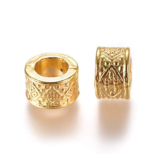 50 Stück goldene europäische Rondelle-Perlen, 8 x 5 mm, Abstandshalter-Perlen für Armband, Halskette, DIY Schmuckherstellung, Loch: 4,5 mm 50 Stück goldene europäische Rondelle-Perlen, 8 x 5 mm, Abstandshalter-Perlen für Armband, Halskette, DIY Schmuckherstellung, Loch: 4,5 mm von FASHEWELRY