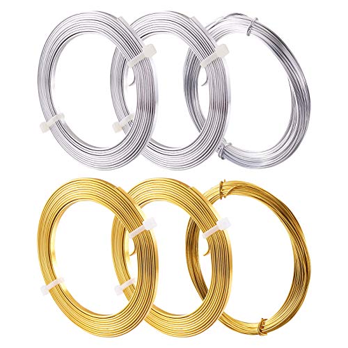 6 Rollen flacher und runder Schmuckdraht, Aluminiumdraht, flexibler Metalldraht, für Bastelarbeiten und Bastelarbeiten 6 Rollen flacher und runder Schmuckdraht, Aluminiumdraht, flexibler Metalldraht, für Bastelarbeiten und Bastelarbeiten von FASHEWELRY