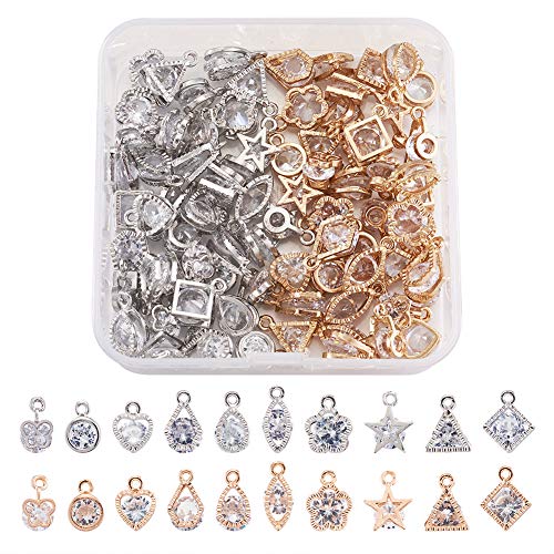 80 Stück/Box klare Zirkonia-Charm-Anhänger gemischte Formen Legierung baumeln Charms hell Gold & Platin für Armbänder Halsketten Ohrringe Schmuckherstellung 80 Stück/Box klare Zirkonia-Charm-Anhänger gemischte Formen Legierung baumeln Charms hell Gold & Platin für Armbänder Halsketten Ohrringe Schmuckherstellung von FASHEWELRY