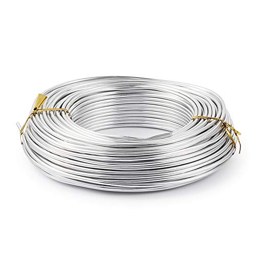 Basteldraht aus Aluminium, 2,5 mm, flexibel, für Bastelarbeiten und Bastelarbeiten, 30 m, 10 Gauge, silberfarben Basteldraht aus Aluminium, 2,5 mm, flexibel, für Bastelarbeiten und Bastelarbeiten, 30 m, 10 Gauge, silberfarben von FASHEWELRY
