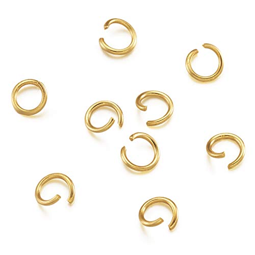 Biegeringe aus 304 Edelstahl, 5 mm, 20 Gauge, goldfarben, offen, für DIY-Schmuckherstellung, Zubehör und Halskettenreparatur, 200 Stück Biegeringe aus 304 Edelstahl, 5 mm, 20 Gauge, goldfarben, offen, für DIY-Schmuckherstellung, Zubehör und Halskettenreparatur, 200 Stück von FASHEWELRY
