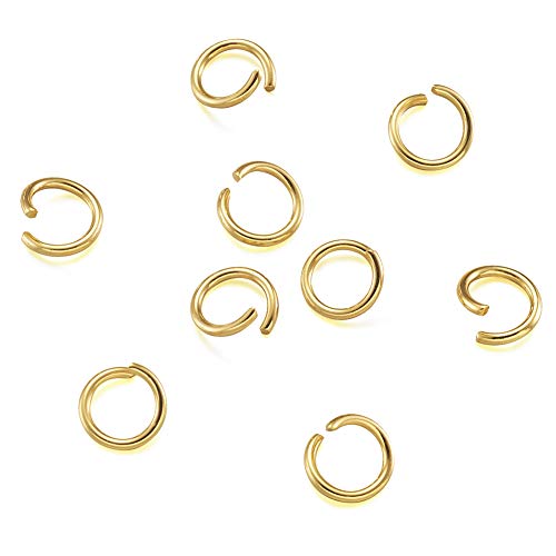 Biegeringe aus 304 Edelstahl, 7 mm, 18 Gauge, goldfarben, offen, für DIY-Schmuckherstellung, Zubehör und Halskettenreparatur, 200 Stück Biegeringe aus 304 Edelstahl, 7 mm, 18 Gauge, goldfarben, offen, für DIY-Schmuckherstellung, Zubehör und Halskettenreparatur, 200 Stück von FASHEWELRY