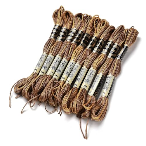 FASHEWELRY 10 Knäuel Stickgarn, Freundschaftsarmband, Stringfäden, 6-lagig, 0,5 mm, Sattelbraun, Kreuzstich, Stickgarn zum Nähen, für Armbänder, Nähen, Basteln FASHEWELRY 10 Knäuel Stickgarn, Freundschaftsarmband, Stringfäden, 6-lagig, 0,5 mm, Sattelbraun, Kreuzstich, Stickgarn zum Nähen, für Armbänder, Nähen, Basteln von FASHEWELRY