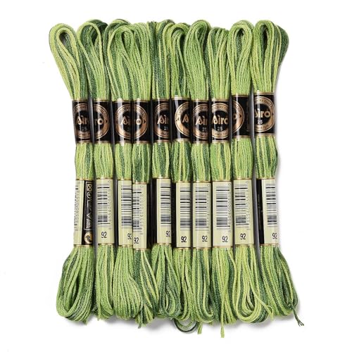 FASHEWELRY 10 Knäuel Stickgarn, Freundschaftsarmband, Stringfäden, 6-lagig, 0,5 mm, grün, Kreuzstich, Stickgarn zum Nähen, für Armbänder, Nähen, Basteln FASHEWELRY 10 Knäuel Stickgarn, Freundschaftsarmband, Stringfäden, 6-lagig, 0,5 mm, grün, Kreuzstich, Stickgarn zum Nähen, für Armbänder, Nähen, Basteln von FASHEWELRY
