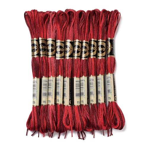 FASHEWELRY 10 Knäuel dunkelrotes Stickgarn, Freundschaftsarmband, Fäden, 6-lagig, 0,5 mm, Kreuzstich, Stickgarn zum Nähen, für Armbänder, Nähen, Basteln FASHEWELRY 10 Knäuel dunkelrotes Stickgarn, Freundschaftsarmband, Fäden, 6-lagig, 0,5 mm, Kreuzstich, Stickgarn zum Nähen, für Armbänder, Nähen, Basteln von FASHEWELRY