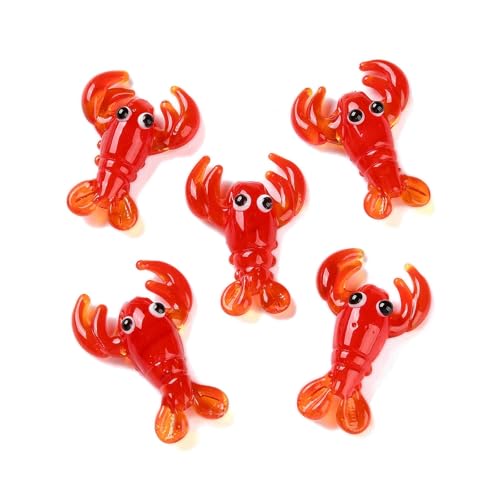 FASHEWELRY 10 handgefertigte Lampwork-Krebs-Perlen, niedliche Hummer-Perlen, 3D-Tier-Glasperlen für Armband, Ohrringe, Halsketten, Schmuckzubehör FASHEWELRY 10 handgefertigte Lampwork-Krebs-Perlen, niedliche Hummer-Perlen, 3D-Tier-Glasperlen für Armband, Ohrringe, Halsketten, Schmuckzubehör von FASHEWELRY
