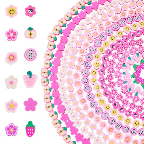FASHEWELRY 12 Stränge, verschiedene Obstscheiben, Polymer-Ton-Perlen, rosa Thema, Tonperlen-Set, gemischte Blumen, Lebensmittel, Obst, Perlen, niedliche Sommerperlen für Armband, Halskette, Ohrringe FASHEWELRY 12 Stränge, verschiedene Obstscheiben, Polymer-Ton-Perlen, rosa Thema, Tonperlen-Set, gemischte Blumen, Lebensmittel, Obst, Perlen, niedliche Sommerperlen für Armband, Halskette, Ohrringe von FASHEWELRY