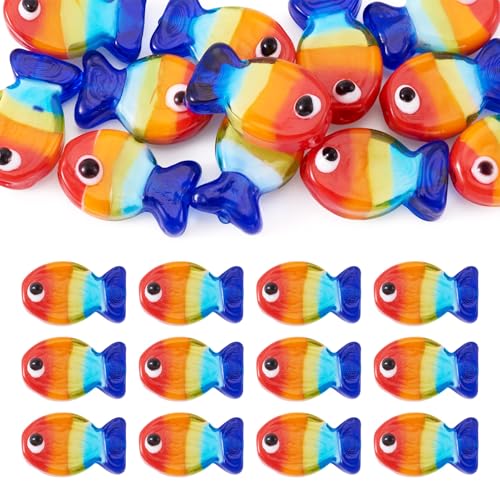 FASHEWELRY 12 bunte Fisch-Glasperlen, Kristall-Angelperlen, handgefertigt, Cartoon-Ozean, Meerestiere, Abstandshalter für Schmuckherstellung, DIY, Armband, Halskette, Boho-Bastelarbeit FASHEWELRY 12 bunte Fisch-Glasperlen, Kristall-Angelperlen, handgefertigt, Cartoon-Ozean, Meerestiere, Abstandshalter für Schmuckherstellung, DIY, Armband, Halskette, Boho-Bastelarbeit von FASHEWELRY