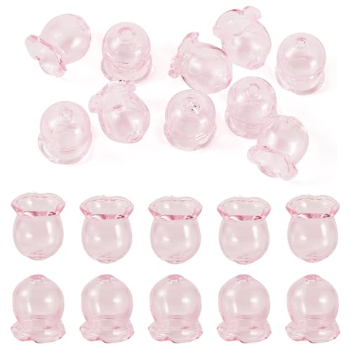 FASHEWELRY 12 mm rosa Trompetenblumen-Glasperlen, Kappen, 10 Stück, klare Kristalle, rosa Quallen, Perlen für DIY-Ohrringe, Schmuckherstellung, Handwerk, Windspiele FASHEWELRY 12 mm rosa Trompetenblumen-Glasperlen, Kappen, 10 Stück, klare Kristalle, rosa Quallen, Perlen für DIY-Ohrringe, Schmuckherstellung, Handwerk, Windspiele von FASHEWELRY