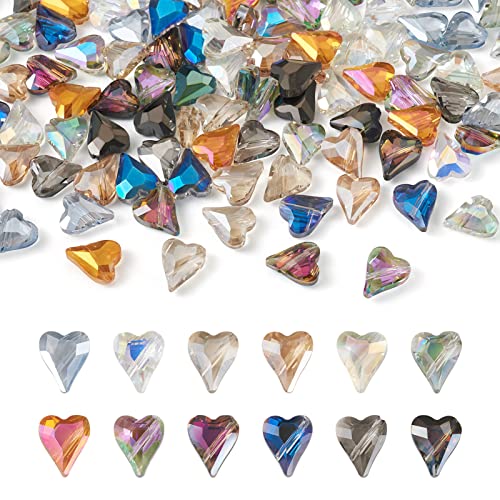 FASHEWELRY 120 Stück Herz-Kristallperlen, AB-Farbe, facettierte Glasperlen, lose Abstandshalter für Ohrringe, Armbänder, Halsketten, Schmuck, DIY, Basteln FASHEWELRY 120 Stück Herz-Kristallperlen, AB-Farbe, facettierte Glasperlen, lose Abstandshalter für Ohrringe, Armbänder, Halsketten, Schmuck, DIY, Basteln von FASHEWELRY