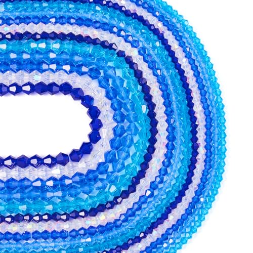 FASHEWELRY 1340 Stück facettierte Doppelkegel transparente Glasperlen blau Doppelkegel Kristall lose Perlen für Halskette Armband Schmuckherstellung DIY Handwerk FASHEWELRY 1340 Stück facettierte Doppelkegel transparente Glasperlen blau Doppelkegel Kristall lose Perlen für Halskette Armband Schmuckherstellung DIY Handwerk von FASHEWELRY