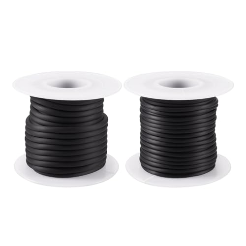 FASHEWELRY 15 m schwarzes Hohlrohr, PVC, röhrenförmig, synthetisches Gummiband, Rundrohrschnur für Memory-Draht, Halsketten, Armbänder, Perlen, Schmuckherstellung, 2 ~ 3 mm FASHEWELRY 15 m schwarzes Hohlrohr, PVC, röhrenförmig, synthetisches Gummiband, Rundrohrschnur für Memory-Draht, Halsketten, Armbänder, Perlen, Schmuckherstellung, 2 ~ 3 mm von FASHEWELRY