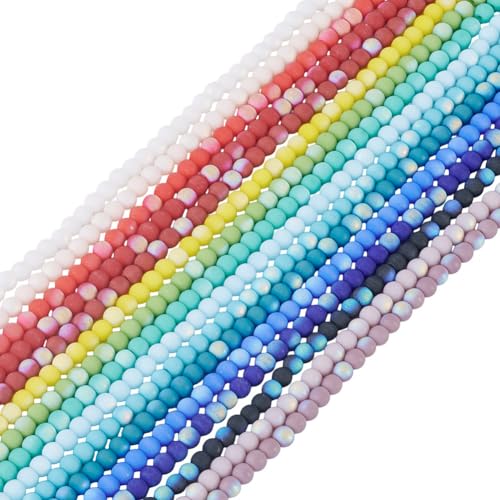 FASHEWELRY 16 Stränge, 4 mm, Milchglasperlen, sortiert, AB-farbig, rund, undurchsichtig, lose Abstandshalter, Glasperlen für Armbänder, Halsketten, Ohrringe, DIY, Handwerk, Schmuckherstellung FASHEWELRY 16 Stränge, 4 mm, Milchglasperlen, sortiert, AB-farbig, rund, undurchsichtig, lose Abstandshalter, Glasperlen für Armbänder, Halsketten, Ohrringe, DIY, Handwerk, Schmuckherstellung von FASHEWELRY