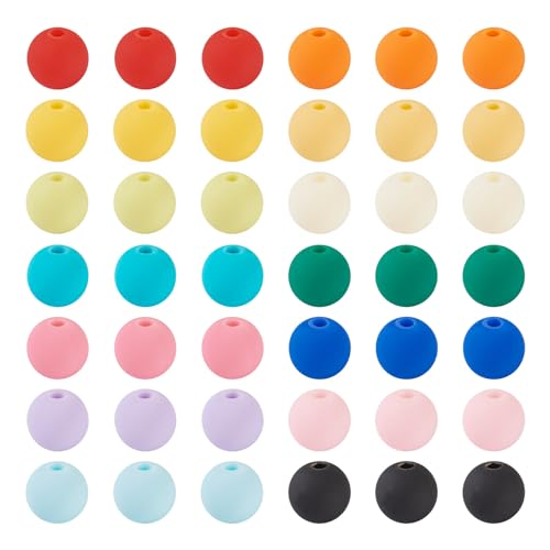 FASHEWELRY 190 Stück bunte matte Acrylperlen, mattierte Kunststoffperlen, gummiert, runde Acrylperlen für Halsketten, Armbänder, Schmuckherstellung FASHEWELRY 190 Stück bunte matte Acrylperlen, mattierte Kunststoffperlen, gummiert, runde Acrylperlen für Halsketten, Armbänder, Schmuckherstellung von FASHEWELRY