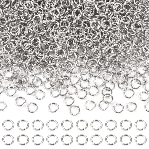 FASHEWELRY 2000 Stück 6 mm Kreisverschluss Verbindungsringe 18 Gauge Edelstahl offene Binderinge Metallringverbinder für DIY Handwerk Halsketten Armbänder Schlüsselanhänger FASHEWELRY 2000 Stück 6 mm Kreisverschluss Verbindungsringe 18 Gauge Edelstahl offene Binderinge Metallringverbinder für DIY Handwerk Halsketten Armbänder Schlüsselanhänger von FASHEWELRY