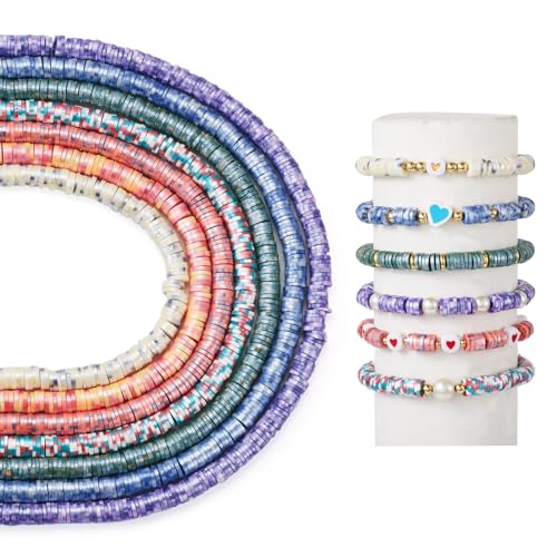 FASHEWELRY 2555 Stück Perlglanz-Perlen, handgefertigt, Polymer-Ton, bunt, flach, rund, Heishi-Ton-Perlen für Sommer, Armband, Halskette, Schmuckherstellung FASHEWELRY 2555 Stück Perlglanz-Perlen, handgefertigt, Polymer-Ton, bunt, flach, rund, Heishi-Ton-Perlen für Sommer, Armband, Halskette, Schmuckherstellung von FASHEWELRY