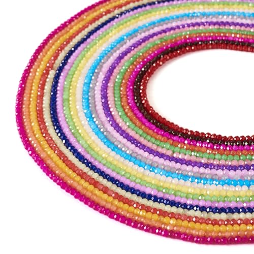 FASHEWELRY 3160 Stück facettierte Rondelle-Glasperlen, bemalte Kristall-Perlen, runde Perlen, Jade-Glasperlen für DIY-Halsketten, Armbänder, Schmuckherstellung FASHEWELRY 3160 Stück facettierte Rondelle-Glasperlen, bemalte Kristall-Perlen, runde Perlen, Jade-Glasperlen für DIY-Halsketten, Armbänder, Schmuckherstellung von FASHEWELRY