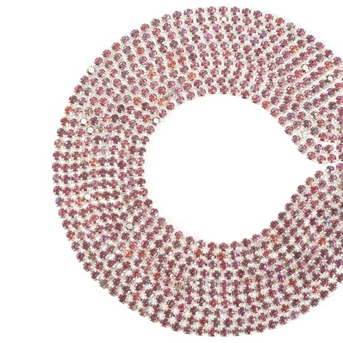 FASHEWELRY 4,5 m Kristall-Strass-Kette zum Nähen, Basteln, rosa Rose, 2,5 mm Diamant-Kristallbesatz, Krallenkette, Silberkralle, Strass-Ketten für Kleidung, Schuhe, Schmuck, DIY-Dekoration von FASHEWELRY