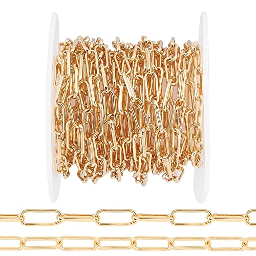 FASHEWELRY 5 m Rolle 10 x 3,6 mm vergoldete Posaunenkette für Schmuckherstellung FASHEWELRY 5 m Rolle 10 x 3,6 mm vergoldete Posaunenkette für Schmuckherstellung von FASHEWELRY
