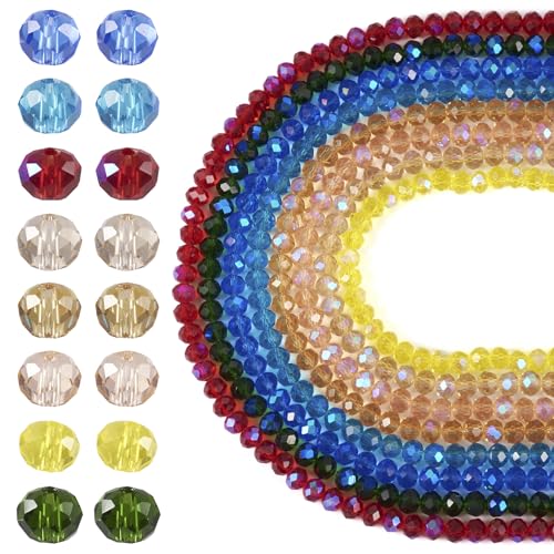 FASHEWELRY 704 Stück facettierte Rondelle-Glasperlen, regenbogenbeschichtet, galvanisiert, runde Glasperlen für Armband, Halskette, Schmuckherstellung, DIY Handwerk FASHEWELRY 704 Stück facettierte Rondelle-Glasperlen, regenbogenbeschichtet, galvanisiert, runde Glasperlen für Armband, Halskette, Schmuckherstellung, DIY Handwerk von FASHEWELRY