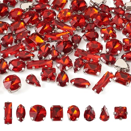 FASHEWELRY 80 rote Strasssteine zum Aufnähen, grüne, facettierte Glas-Strasssteine, gemischte Formen, zum Aufnähen auf Kristall-Edelsteine mit Metallklaue, für Schmuck, Handwerk, Kleidung, Schuhe FASHEWELRY 80 rote Strasssteine zum Aufnähen, grüne, facettierte Glas-Strasssteine, gemischte Formen, zum Aufnähen auf Kristall-Edelsteine mit Metallklaue, für Schmuck, Handwerk, Kleidung, Schuhe von FASHEWELRY