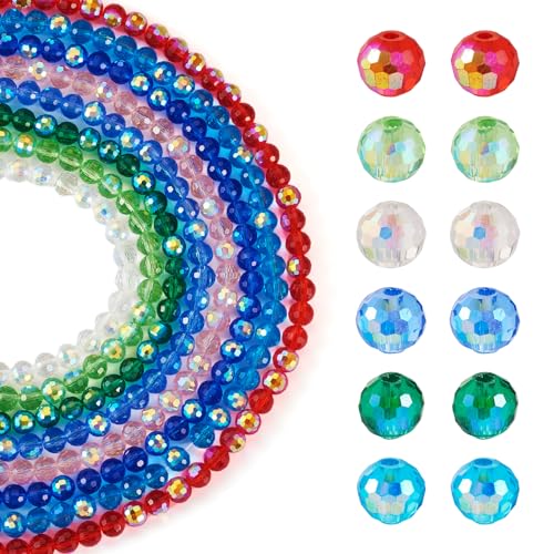FASHEWELRY 800 Stück facettierte runde Kristallperlen, AB-farbbeschichtet, galvanisiert, transparente Glasperlen für Weihnachten, Armbänder, Halsketten, Schmuckherstellung FASHEWELRY 800 Stück facettierte runde Kristallperlen, AB-farbbeschichtet, galvanisiert, transparente Glasperlen für Weihnachten, Armbänder, Halsketten, Schmuckherstellung von FASHEWELRY