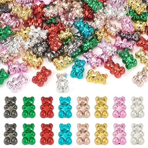 FASHEWELRY Acryl-Bär-Perlen, Regenbogen-beschichtet, Gummibärchen, Abstandhalter, blickdicht, groß, niedlich, lose Perlen für Armbänder, Halsketten, Ohrringe, Schmuckherstellung, 80 Stück FASHEWELRY Acryl-Bär-Perlen, Regenbogen-beschichtet, Gummibärchen, Abstandhalter, blickdicht, groß, niedlich, lose Perlen für Armbänder, Halsketten, Ohrringe, Schmuckherstellung, 80 Stück von FASHEWELRY