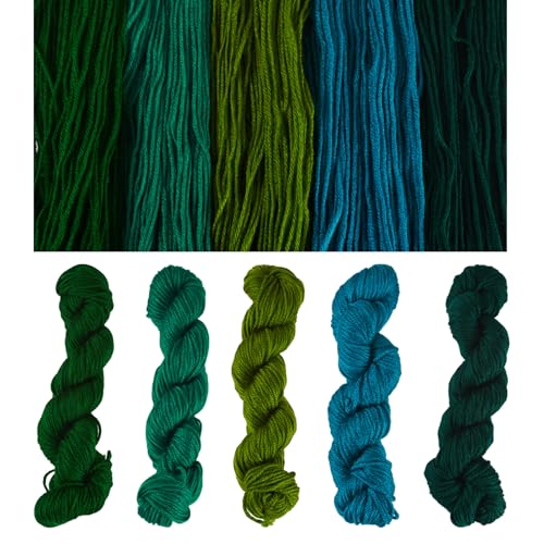 FASHEWELRY Acrylfaser-Garn, grün, dick, superweich, mehrfarbig, grob, Stricken zum Häkeln, Stricken, Decken, Schals, Basteln, 500 m von FASHEWELRY