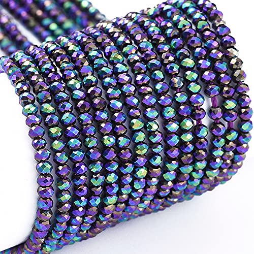 FASHEWELRY Briolette-Kristallglasperlen, 2 mm, facettierte Glasperlen, mehrfarbig, plattiert, für Halsketten, Armbänder, Schmuckherstellung, 10 Stränge FASHEWELRY Briolette-Kristallglasperlen, 2 mm, facettierte Glasperlen, mehrfarbig, plattiert, für Halsketten, Armbänder, Schmuckherstellung, 10 Stränge von FASHEWELRY