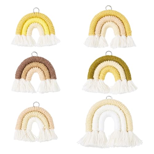 FASHEWELRY Bunter Regenbogen-Schlüsselanhänger, Makramee, Weben, Regenbogen-Quaste, Charms, gewebter Regenbogen-Schlüsselanhänger für Schmuckherstellung, DIY Handwerk, Stoff FASHEWELRY Bunter Regenbogen-Schlüsselanhänger, Makramee, Weben, Regenbogen-Quaste, Charms, gewebter Regenbogen-Schlüsselanhänger für Schmuckherstellung, DIY Handwerk, Stoff von FASHEWELRY